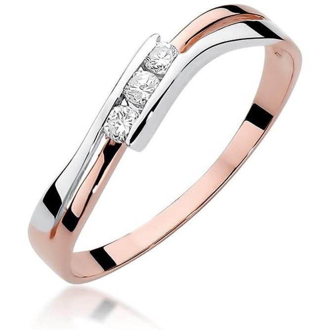 Pierścionek z różowego złota z diamentami, próba 585 Best Diamonds B0318-PI-AUR-DIW-02-00 