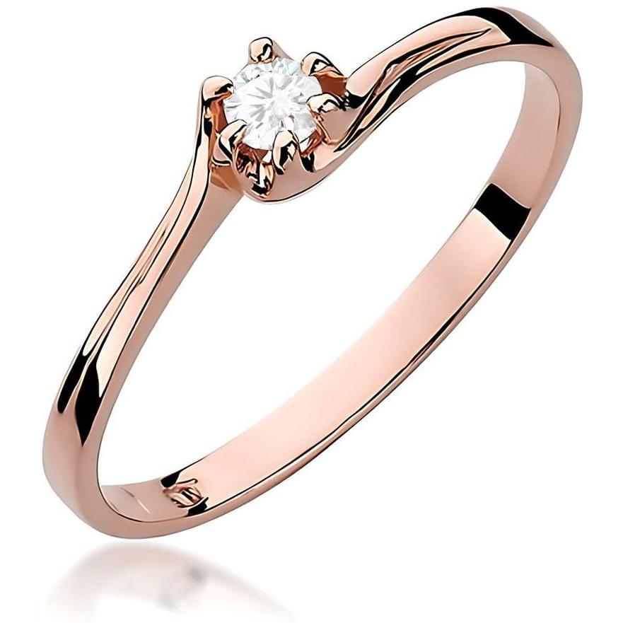 Pierścionek z różowego złota próby 585 z diamentem 0,10 ct Best Diamonds B0326-PI-AUR-DIW-02-OK 