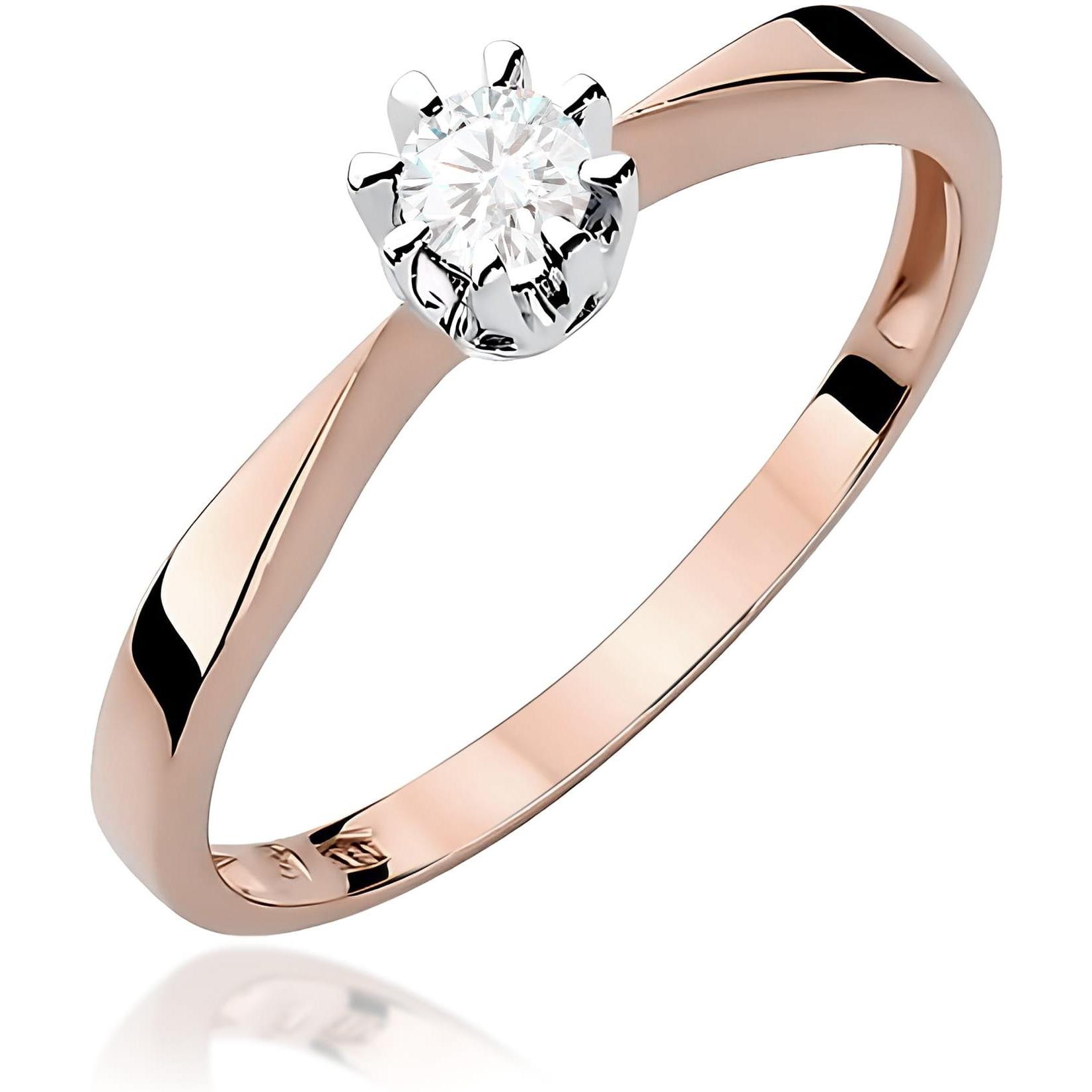 Pierścionek z różowego złota próby 585 z diamentem 0,15 ct Best Diamonds B0346-PI-AUR-DIW-02-OK 