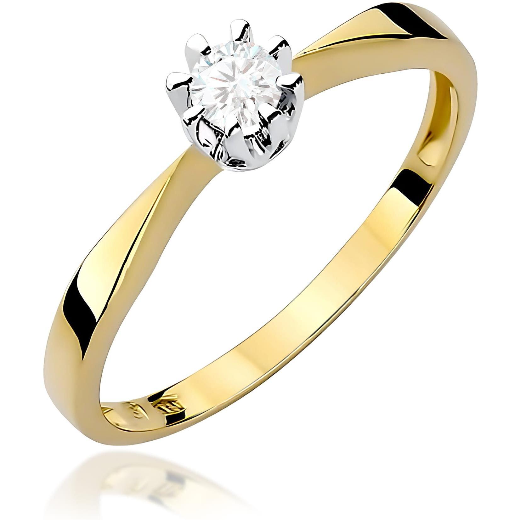 Złoty pierścionek zaręczynowy z brylantem Best Diamonds B0346-PI-AUZ-DIW-02-OK 