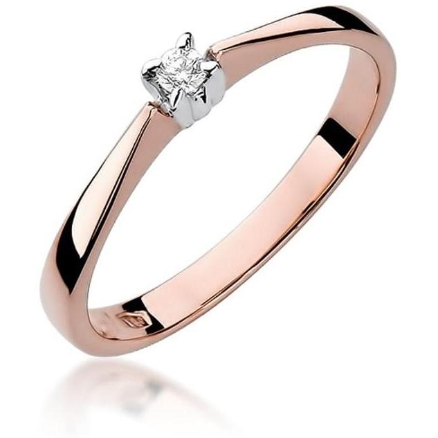 Pierścionek z różowego złota próby 585 z diamentem Best Diamonds B0350-PI-AUR-DIW-02-OK 