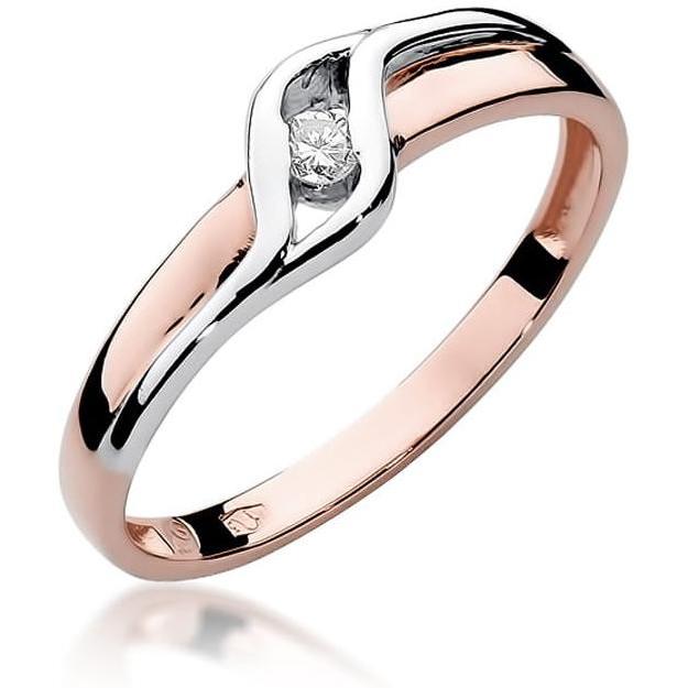 Pierścionek z różowego złota próby 585 z diamentem Best Diamonds B0356-PI-AUR-DIW-02-OK 