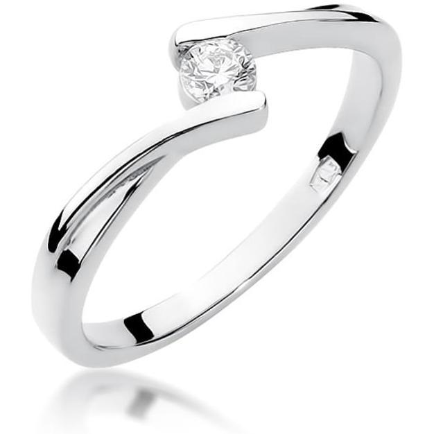 Zaręczynowy pierścionek z białego złota z brylantem 0,10 ct Best Diamonds B0360-PI-AUB-DIW-02-OK 