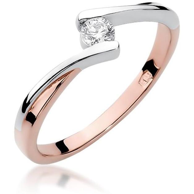 Pierścionek z różowego złota z diamentem 0,10 ct, próba 585 Best Diamonds B0360-PI-AUR-DIW-02-OK 