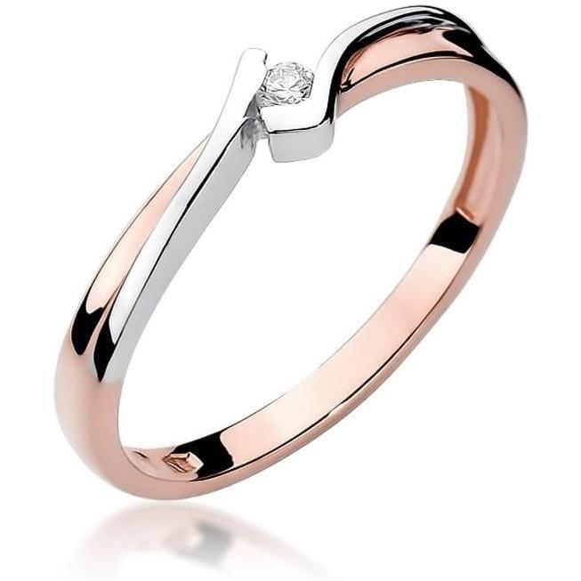 Pierścionek z różowego złota z diamentem, próba 585 Best Diamonds B0362-PI-AUR-DIW-02-OK 