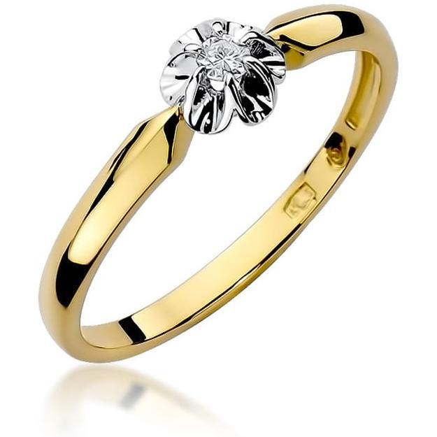 Złoty pierścionek zaręczynowy z brylantem 0,04 ct Best Diamonds B0374-PI-AUZ-DIW-02-OK 