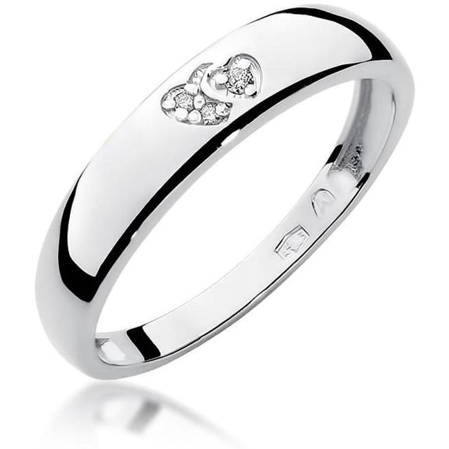 Pierścionek z białego złota serca z brylantami 0,02 ct Best Diamonds B0378-PI-AUB-DIW-02-00 