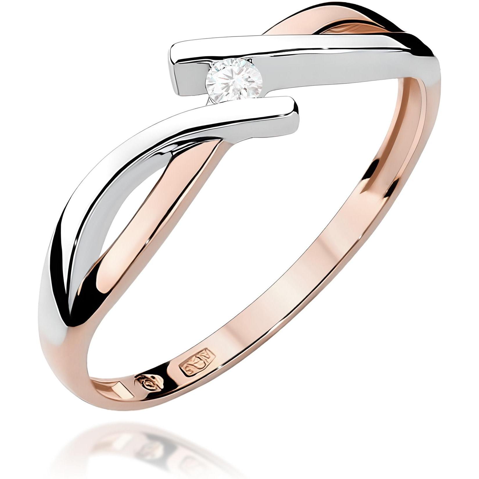 Pierścionek z różowego złota próby 585 z diamentem Best Diamonds B0382-PI-AUR-DIW-02-OK 
