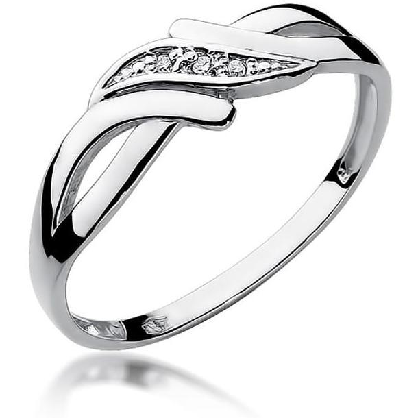 Pleciony Pierścionek z białego złota z brylantami 0,02 ct Best Diamonds B0384-PI-AUB-DIW-02-00 