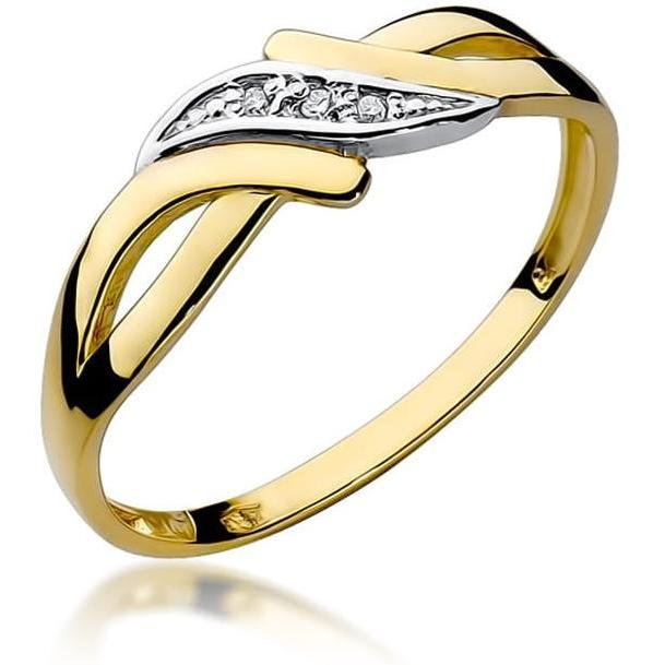Pleciony złoty pierścionek z brylantami 0,02 ct Best Diamonds B0384-PI-AUZ-DIW-02-00 
