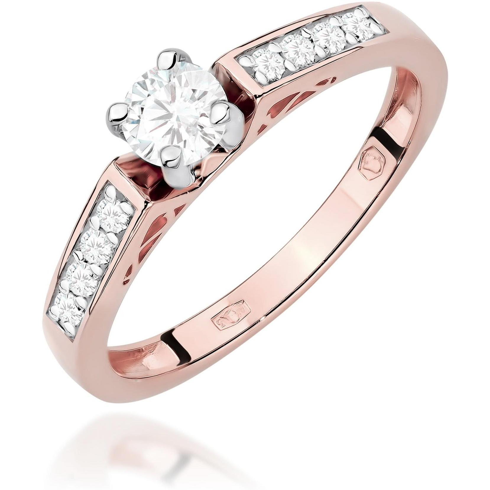 Pierścionek z różowego złota z diamentem laboratoryjnym 0,30 ct, próba 585 Best Diamonds B0396-PI-AUR-LDW-02-OK 