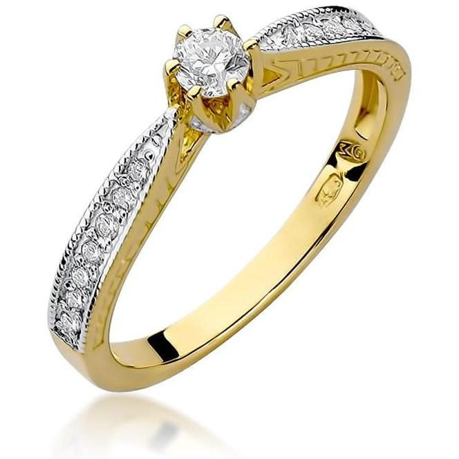 Pierścionek z żółtego złota próby 585 z diamentem 0,15 ct Best Diamonds B0404-PI-AUZ-DIW-02-OK 