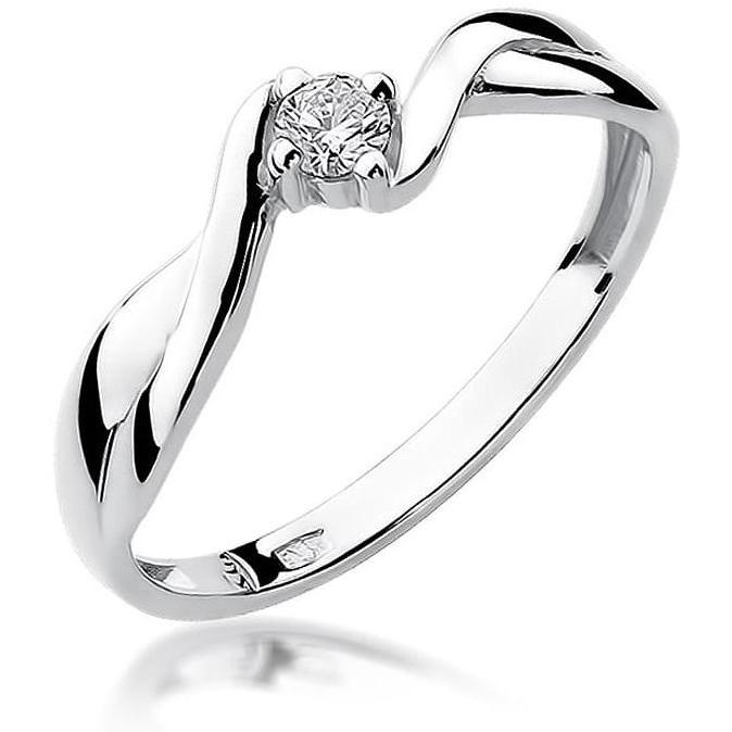 Zaręczynowy pierścionek z białego złota z brylantem 0,10 ct Best Diamonds B0416-PI-AUB-DIW-04-OK 