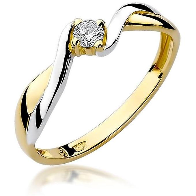 Złoty pierścionek zaręczynowy z brylantem Best Diamonds B0416-PI-AUZ-DIW-02-OK 