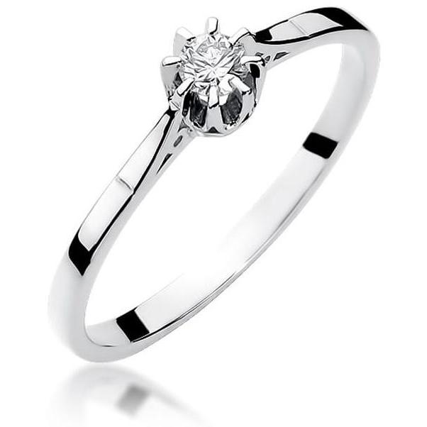 Zaręczynowy pierścionek z białego złota z brylantem Best Diamonds B0418-PI-AUB-DIW-04-OK 