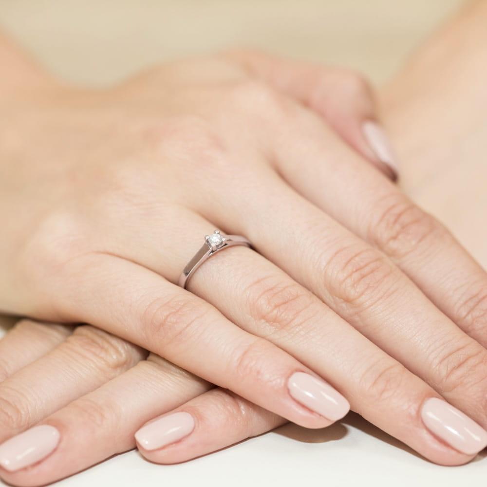 Pierścionek z różowego złota z diamentem laboratoryjnym 0,10 ct, próba 585 Best Diamonds B0442-PI-AUR-LDW-04-OK - hover