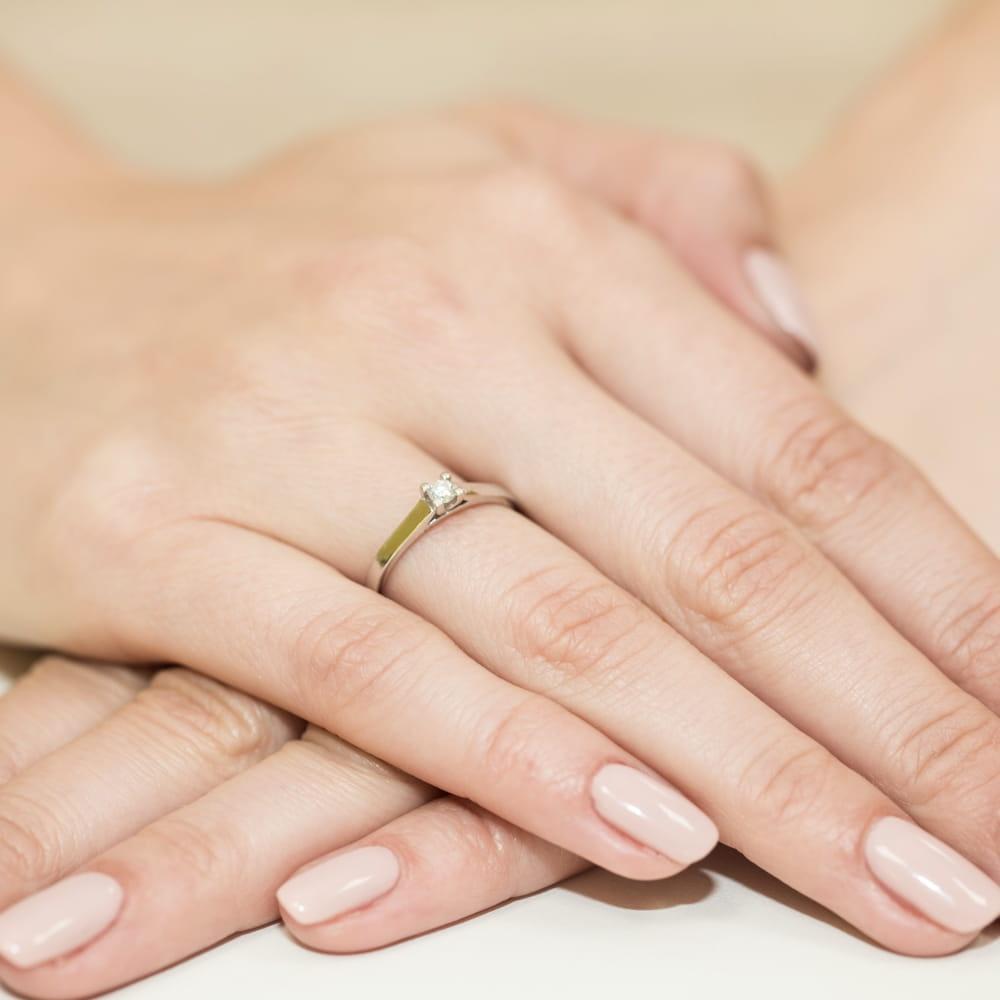 Złoty pierścionek zaręczynowy z brylantem 0,08 ct Best Diamonds B0442-PI-AUZ-DIW-02-OK - hover