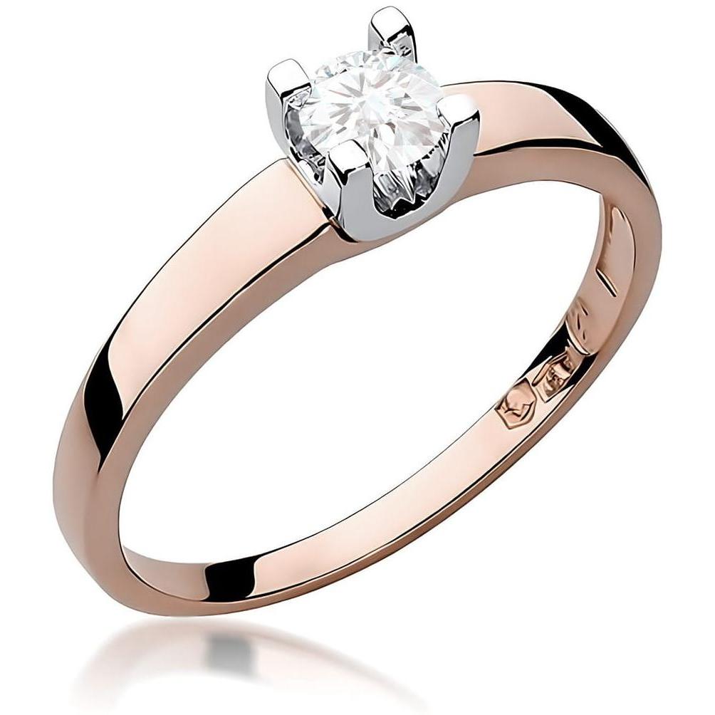 Pierścionek z różowego złota z diamentem 0,30 ct, próba 585 Best Diamonds B0450-PI-AUR-DIW-10-OK 