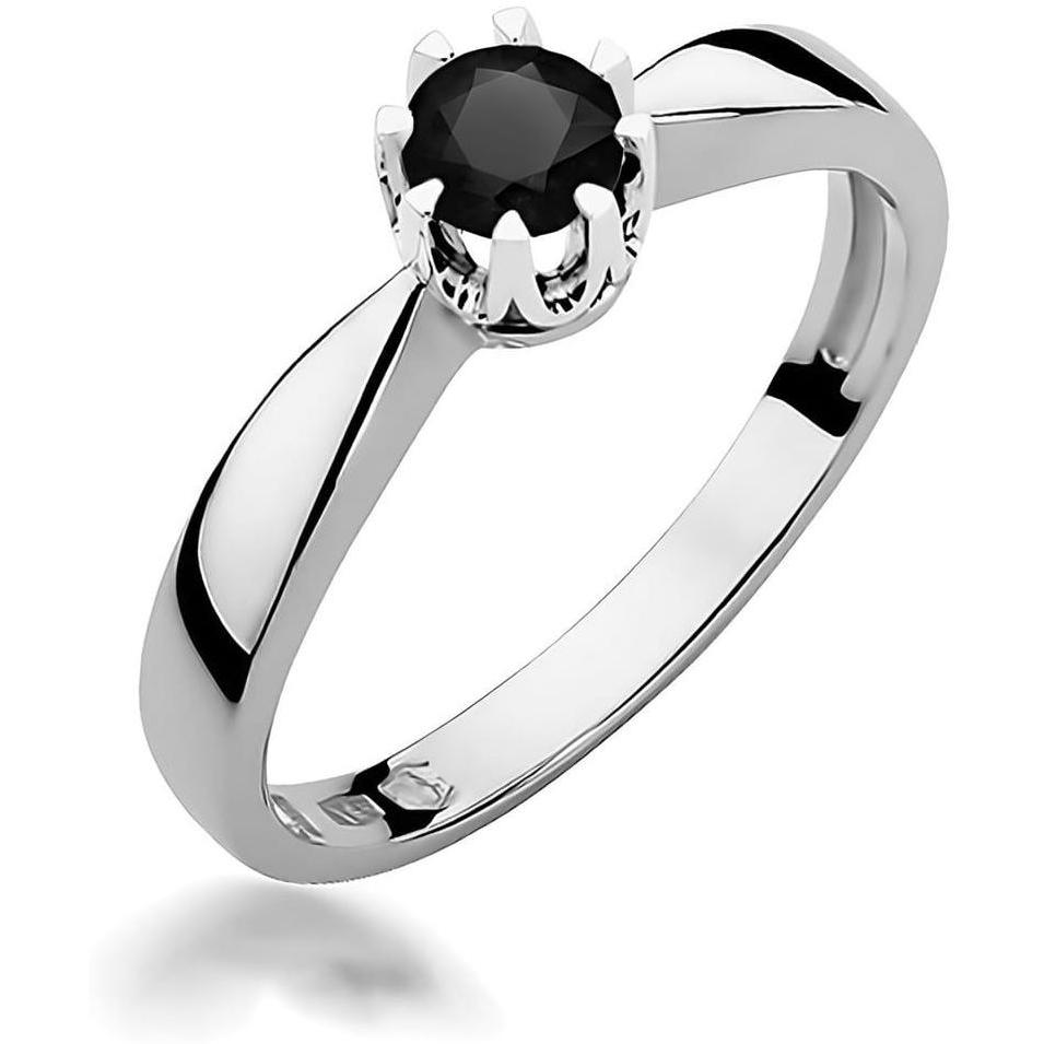 Pierścionek z białego złota z czarnym diamentem 0,30 ct, próba 585 Best Diamonds B0456-PI-AUB-DIB-10-OK 