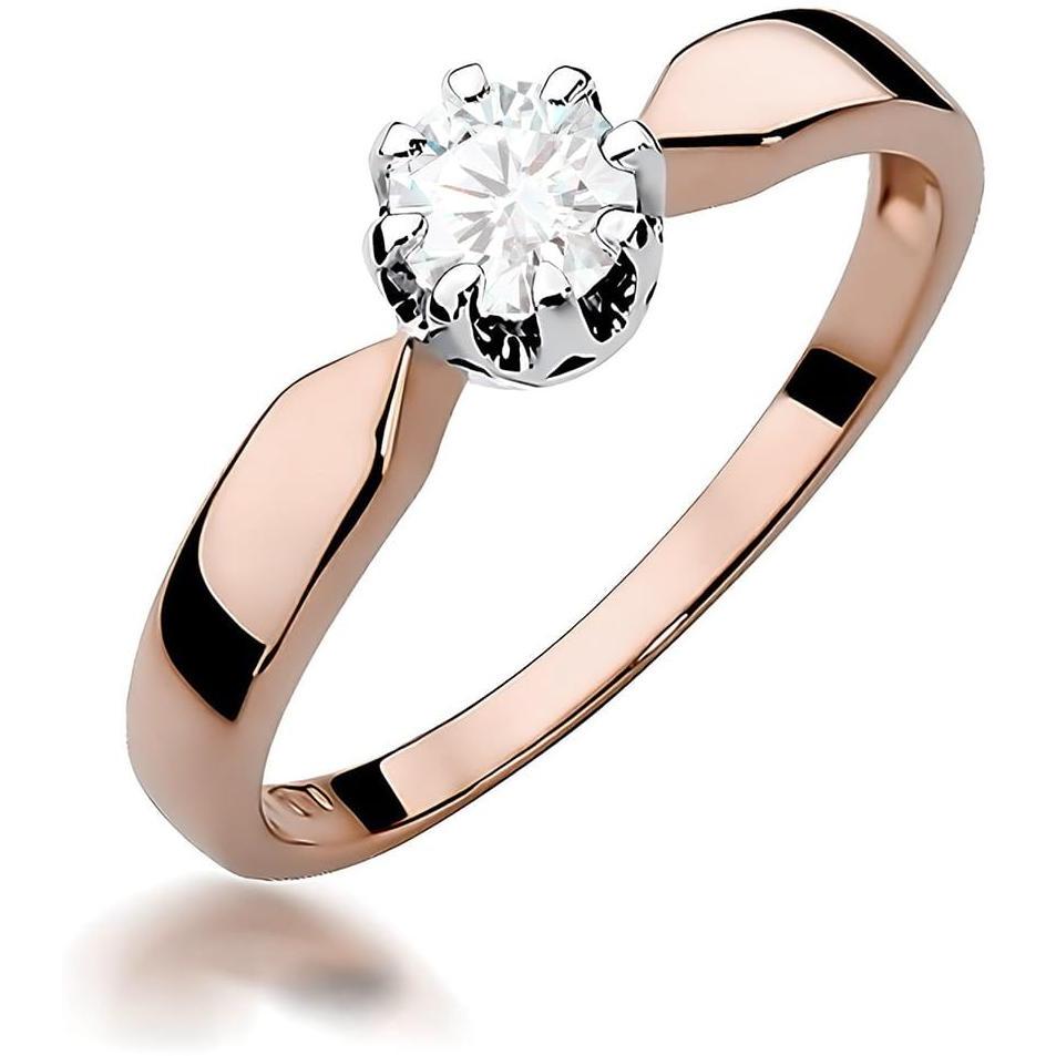 Pierścionek z różowego złota z diamentem 0,40 ct, próba 585 Best Diamonds B0456-PI-AUR-DIW-12-OK 