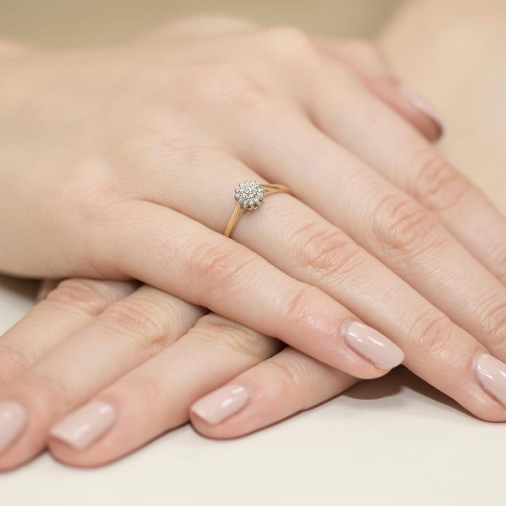 Wielokamieniowy pierścionek zaręczynowy z brylantami Best Diamonds B0802-PI-AUZ-DIW-02-00 - hover