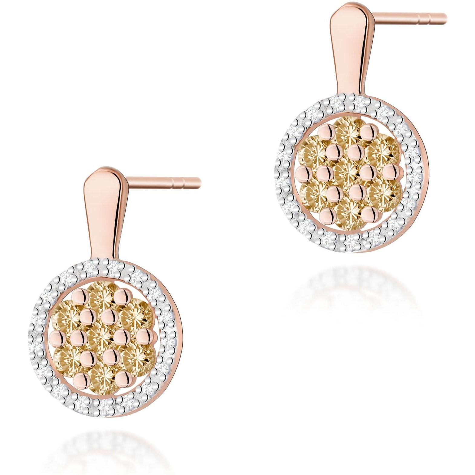 Kolczyki z brązowymi diamentami, różowe złoto, próba 585 Best Diamonds B0880-KO-AUR-XXX-02-00 