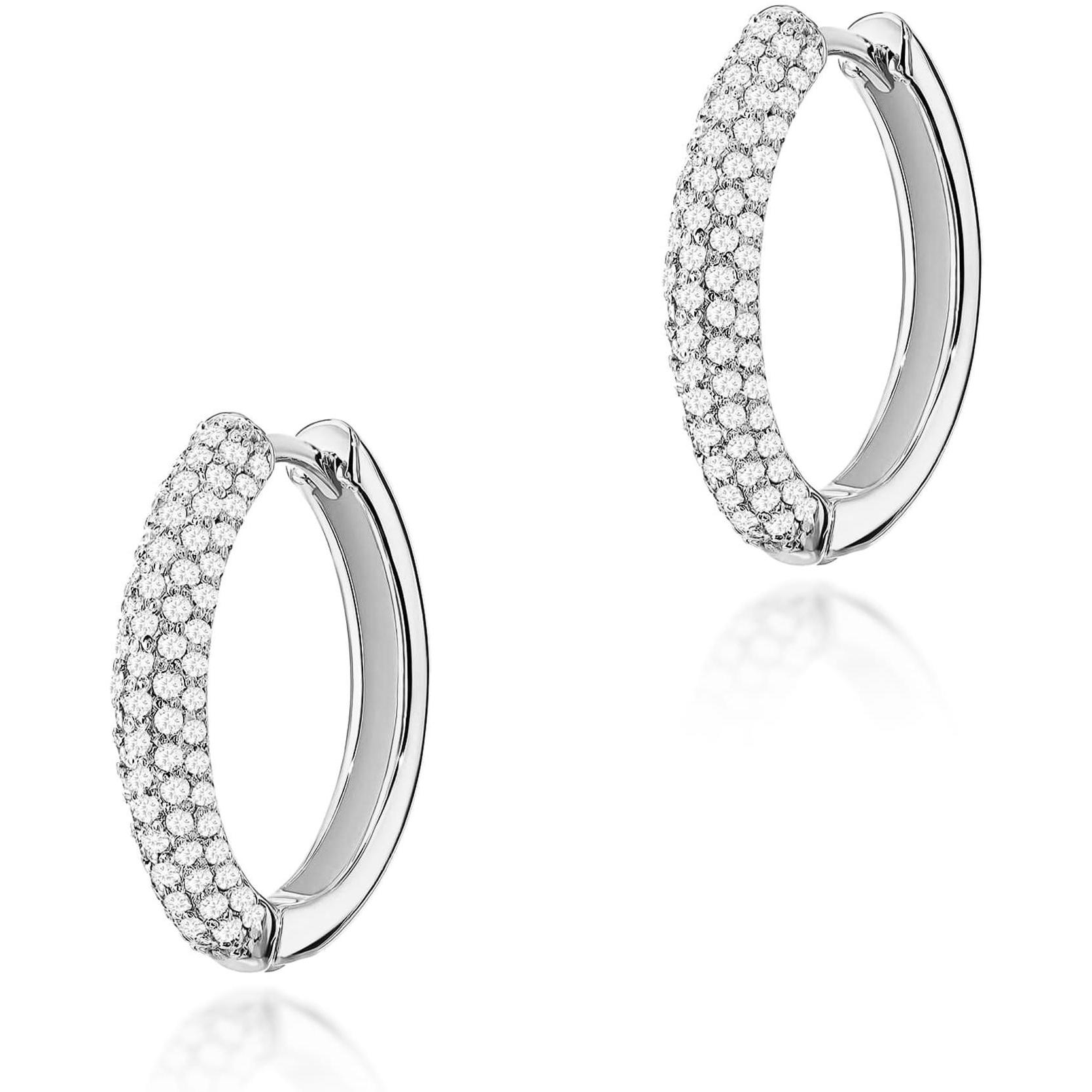 Kolczyki koła z diamentami laboratoryjnymi, białe złoto, próba 585 Best Diamonds B1030-KO-AUB-LDW-02-00 