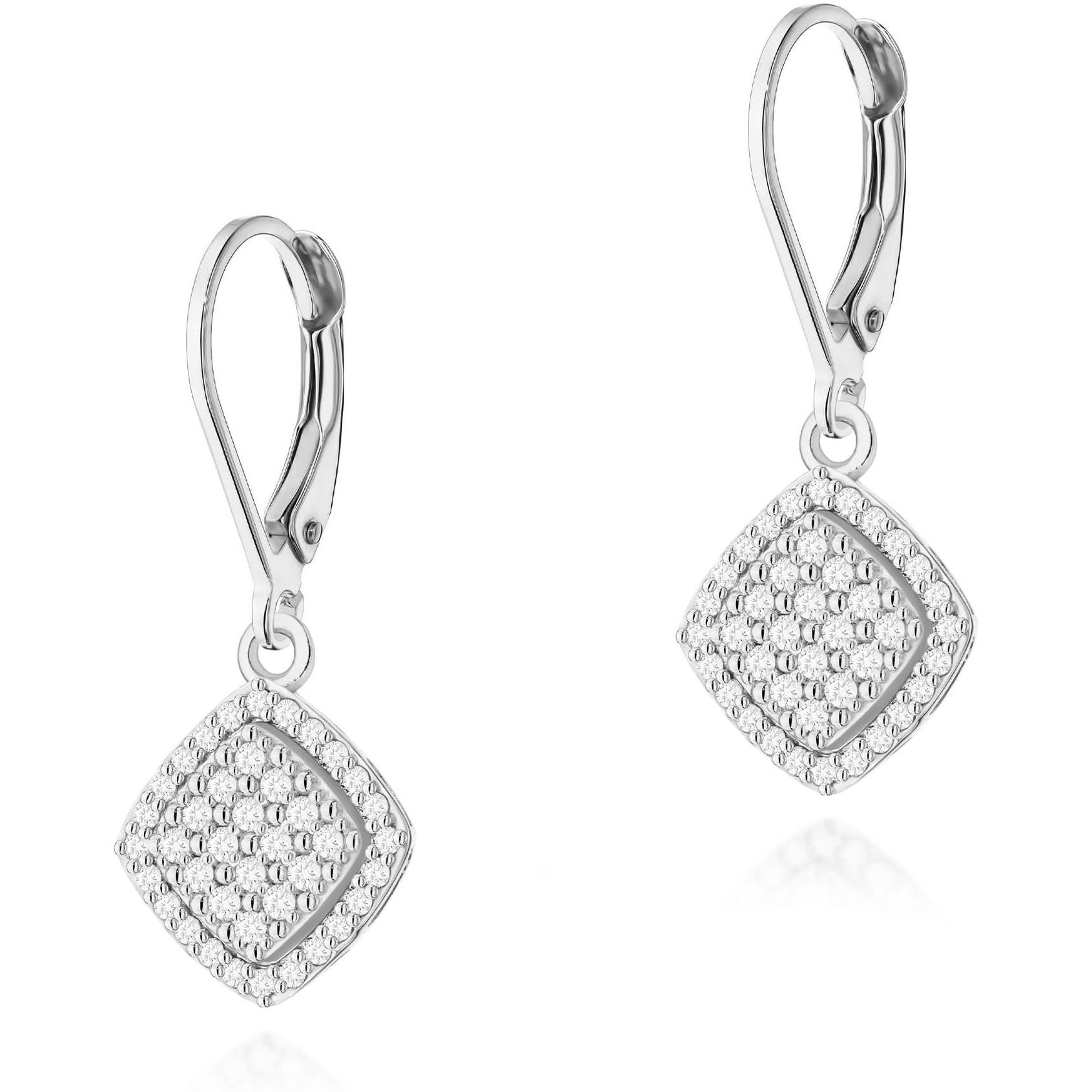 Kolczyki wiszące z białego złota z diamentami, próba 585 Best Diamonds B1136-KO-AUB-DIW-02-00 