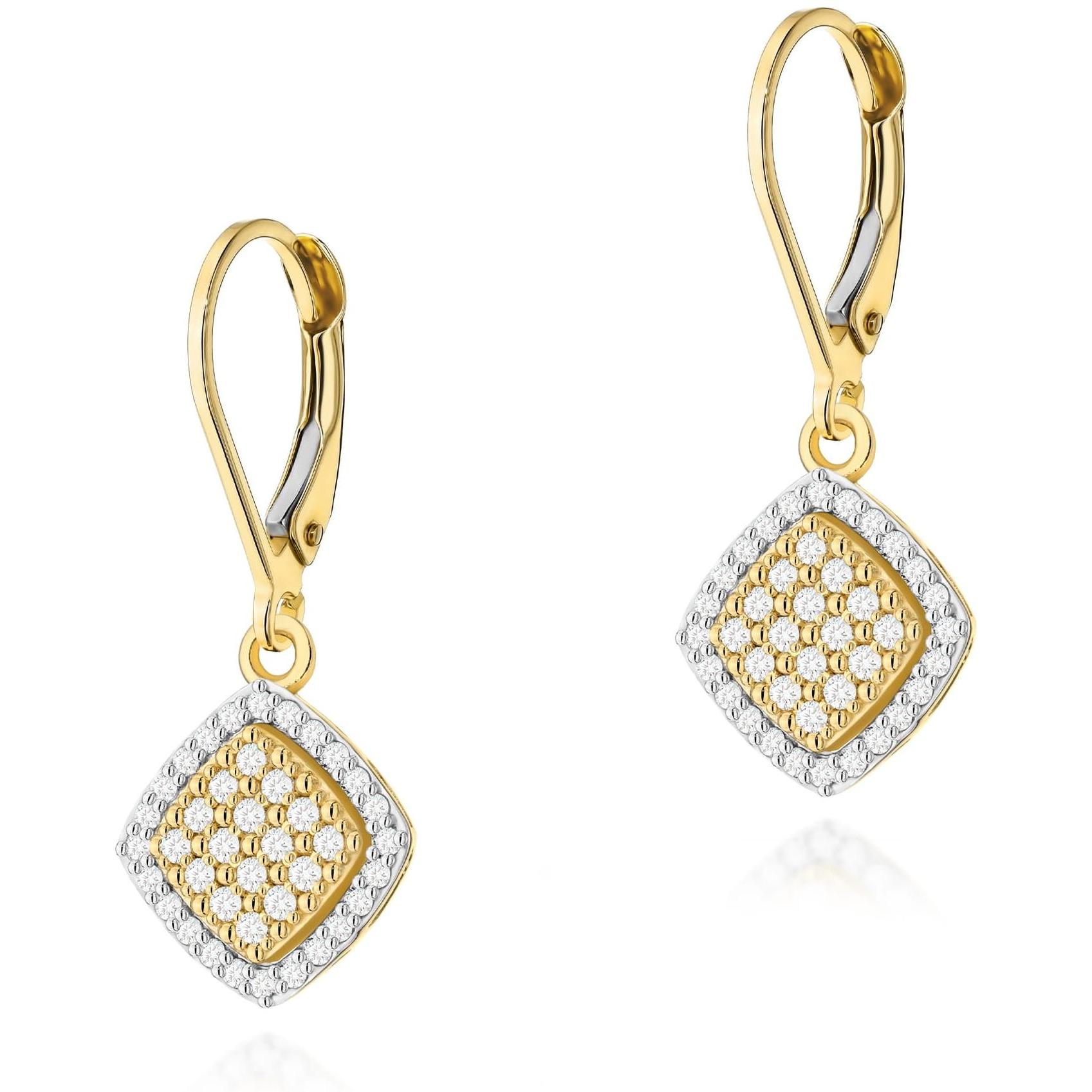 Kolczyki wiszące z żółtego złota próby 585 z diamentami Best Diamonds B1136-KO-AUZ-DIW-02-00 