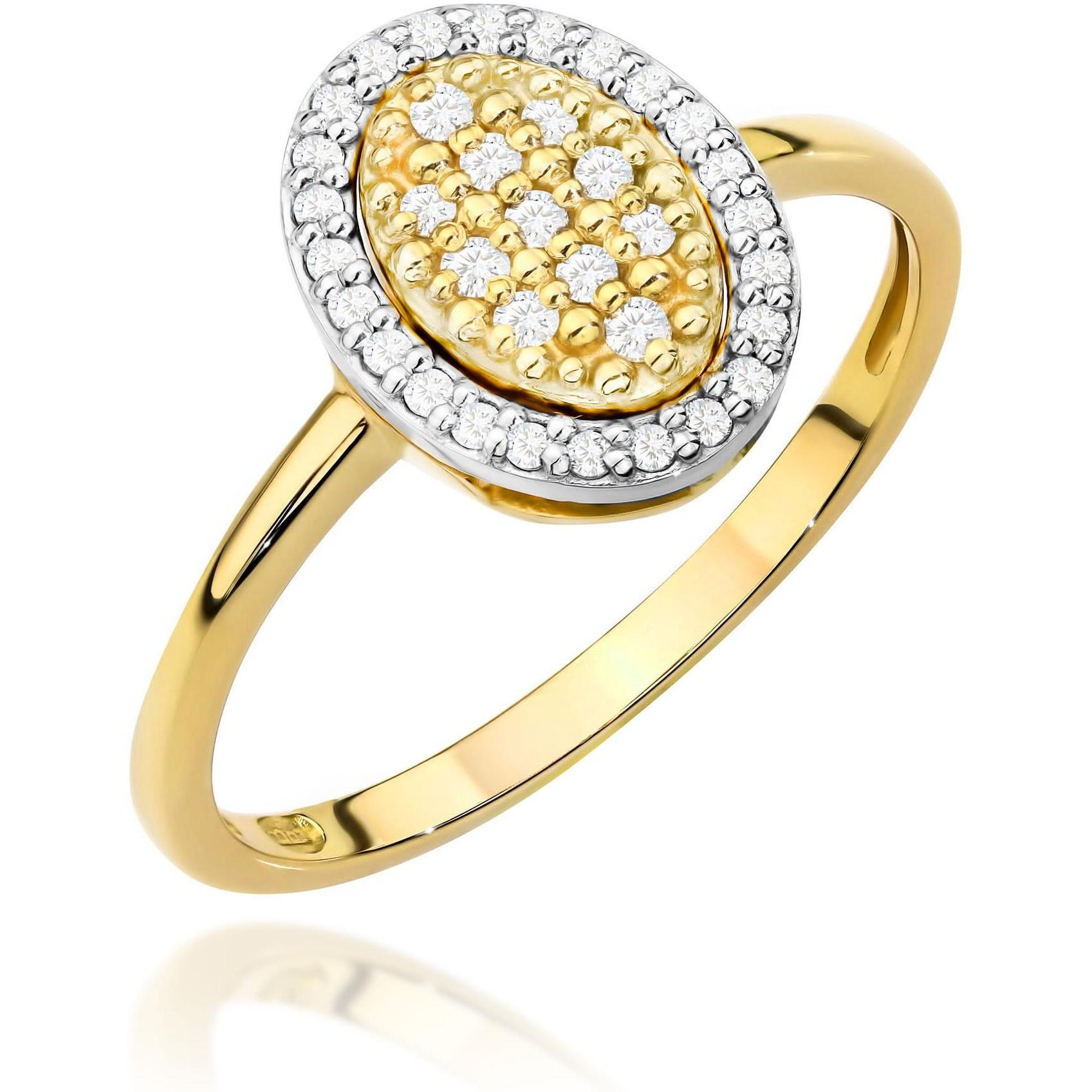 Pierścionek halo z żółtego złota wielokamieniowy z brylantami Best Diamonds B1140-PI-AUZ-DIW-02-00 