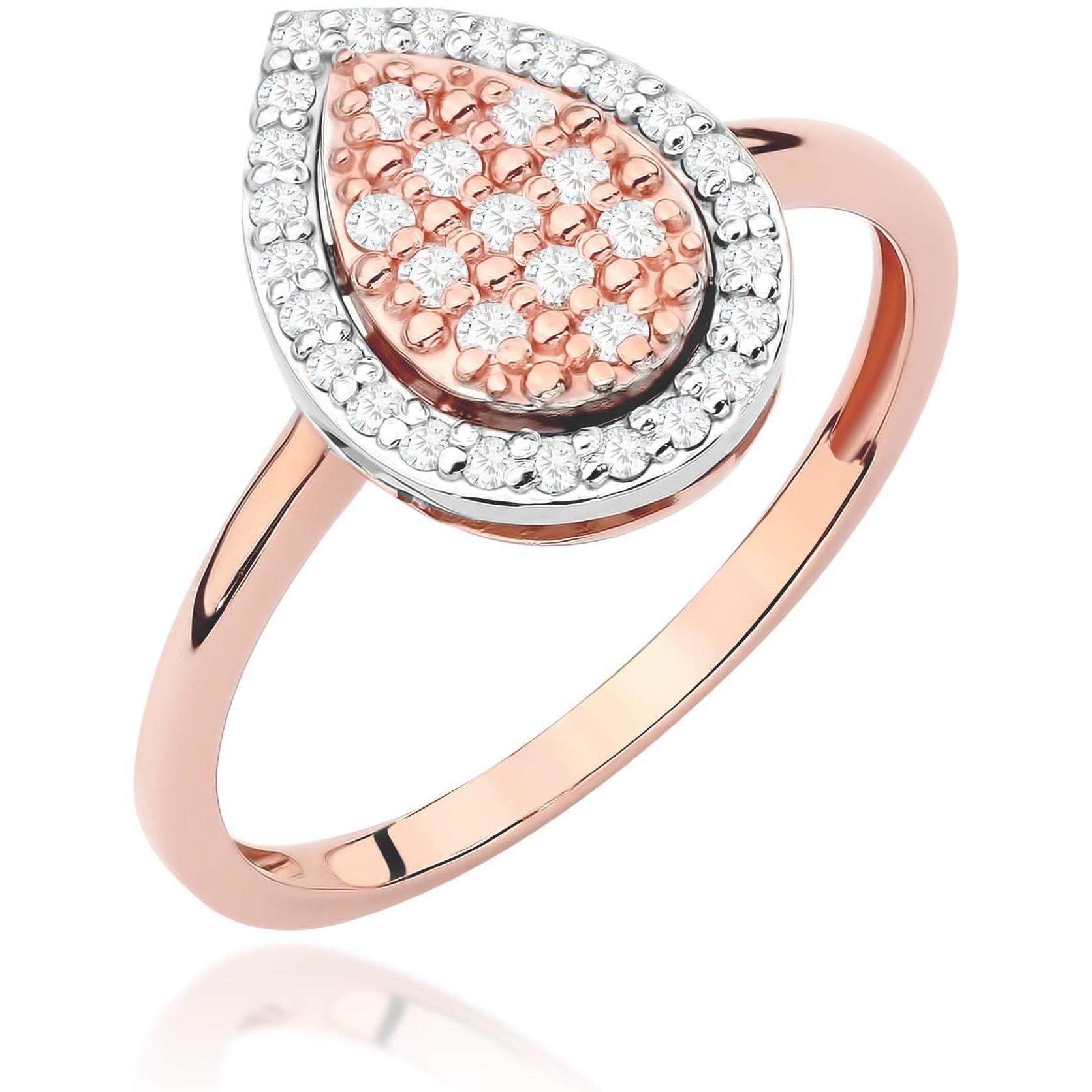 Pierścionek halo z różowego złota z diamentami, próba 585 Best Diamonds B1142-PI-AUR-DIW-02-00 