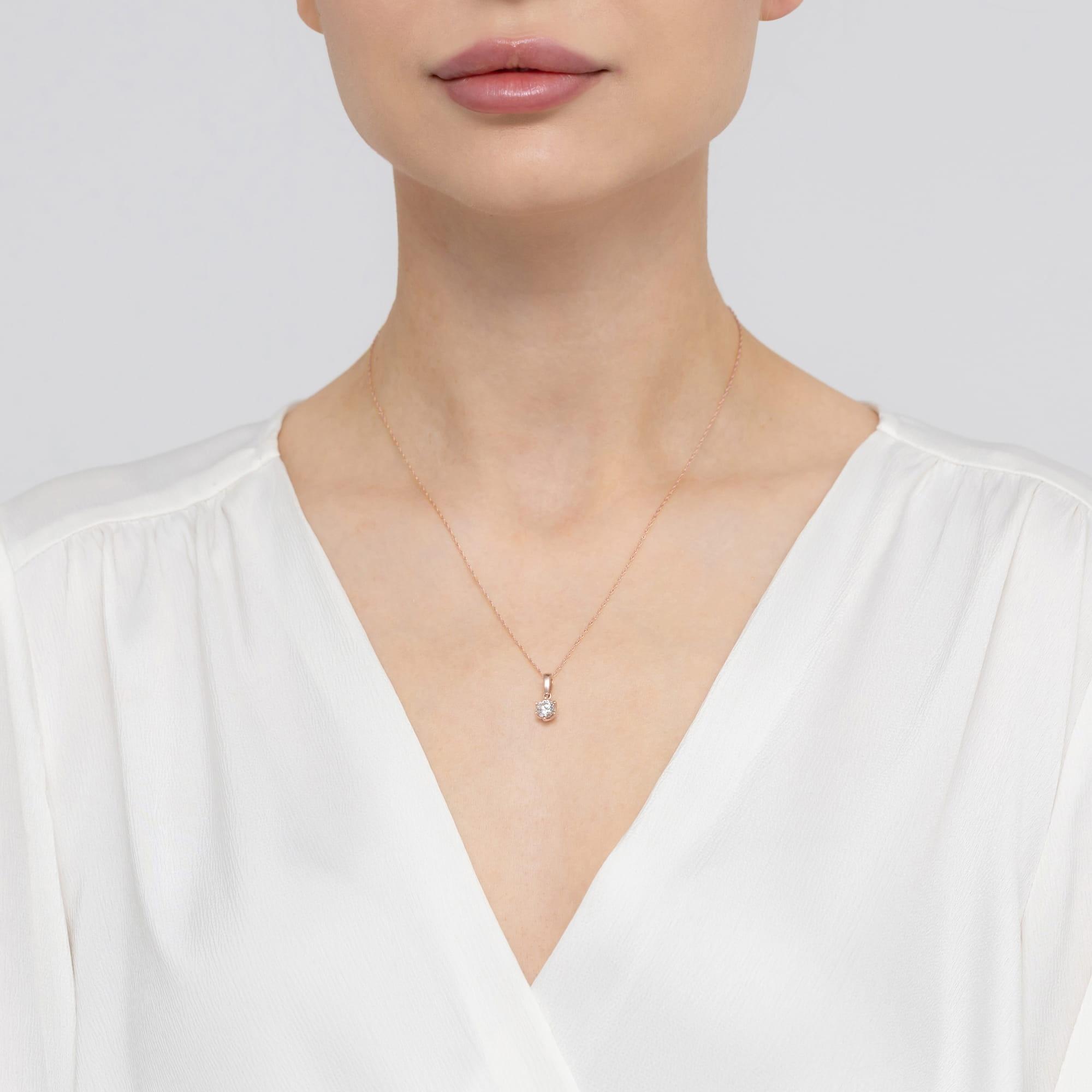 Zawieszka z różowego złota próby 585 z diamentem laboratoryjnym 0,70 ct Best Diamonds B1150-ZA-AUR-LDW-08-OK - hover