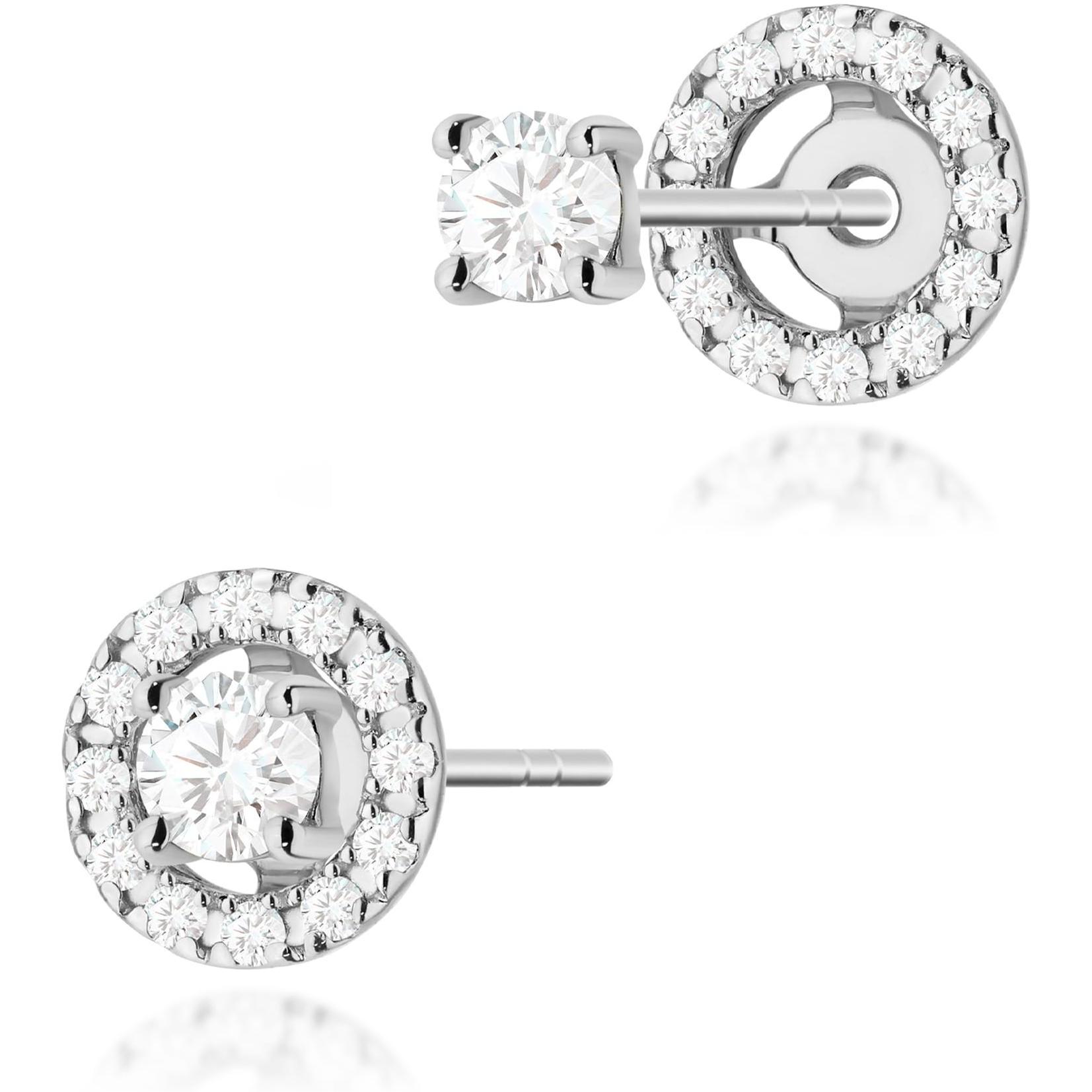 Klasyczne kolczyki z białego złota z diamentami Best Diamonds B1152-KO-AUB-DIW-02-OK 