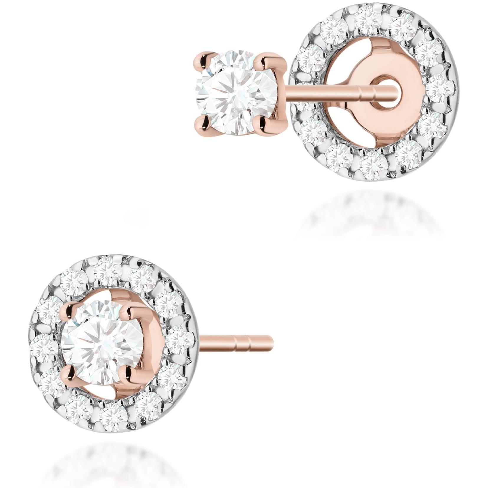 Kolczyki z różowego złota z diamentami laboratoryjnymi, próba 585 Best Diamonds B1152-KO-AUR-LDW-02-OK 