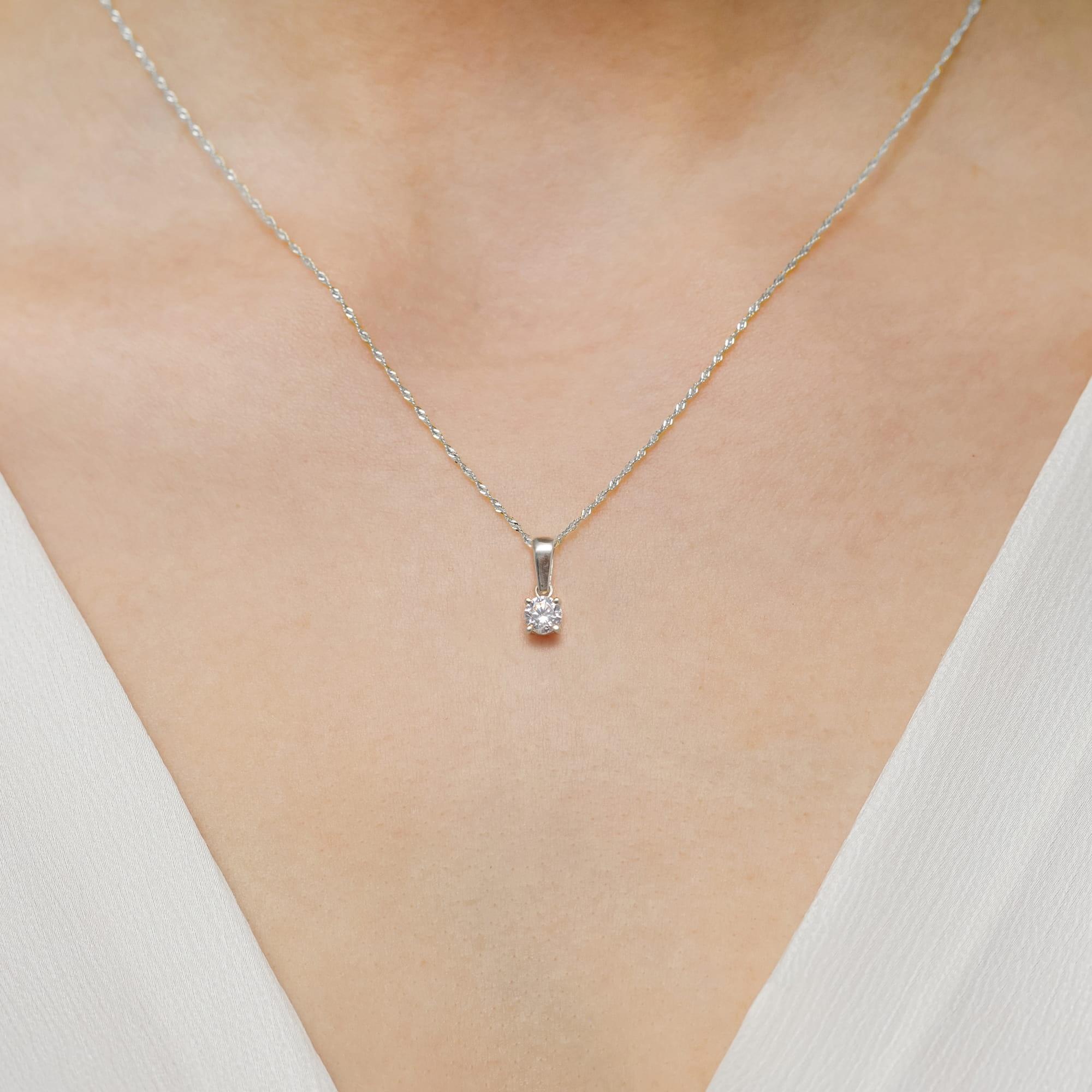 Zawieszka z białego złota z diamentem laboratoryjnym 0,30 ct Best Diamonds B1152-ZA-AUB-LDW-02-OK - hover