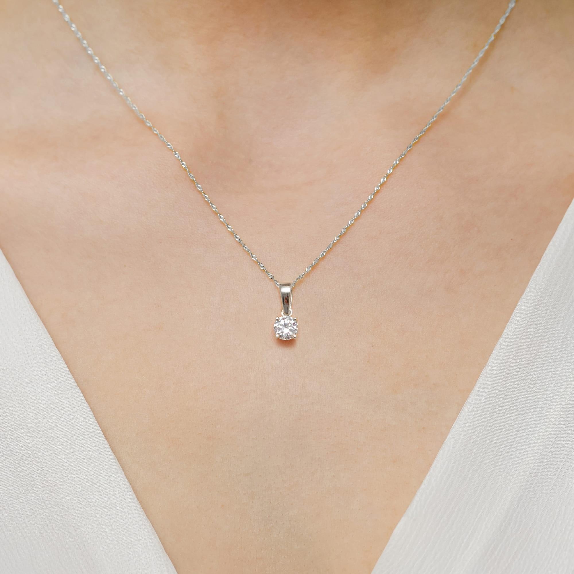 Zawieszka z białego złota z diamentem laboratoryjnym 0,40 ct Best Diamonds B1152-ZA-AUB-LDW-04-OK - hover