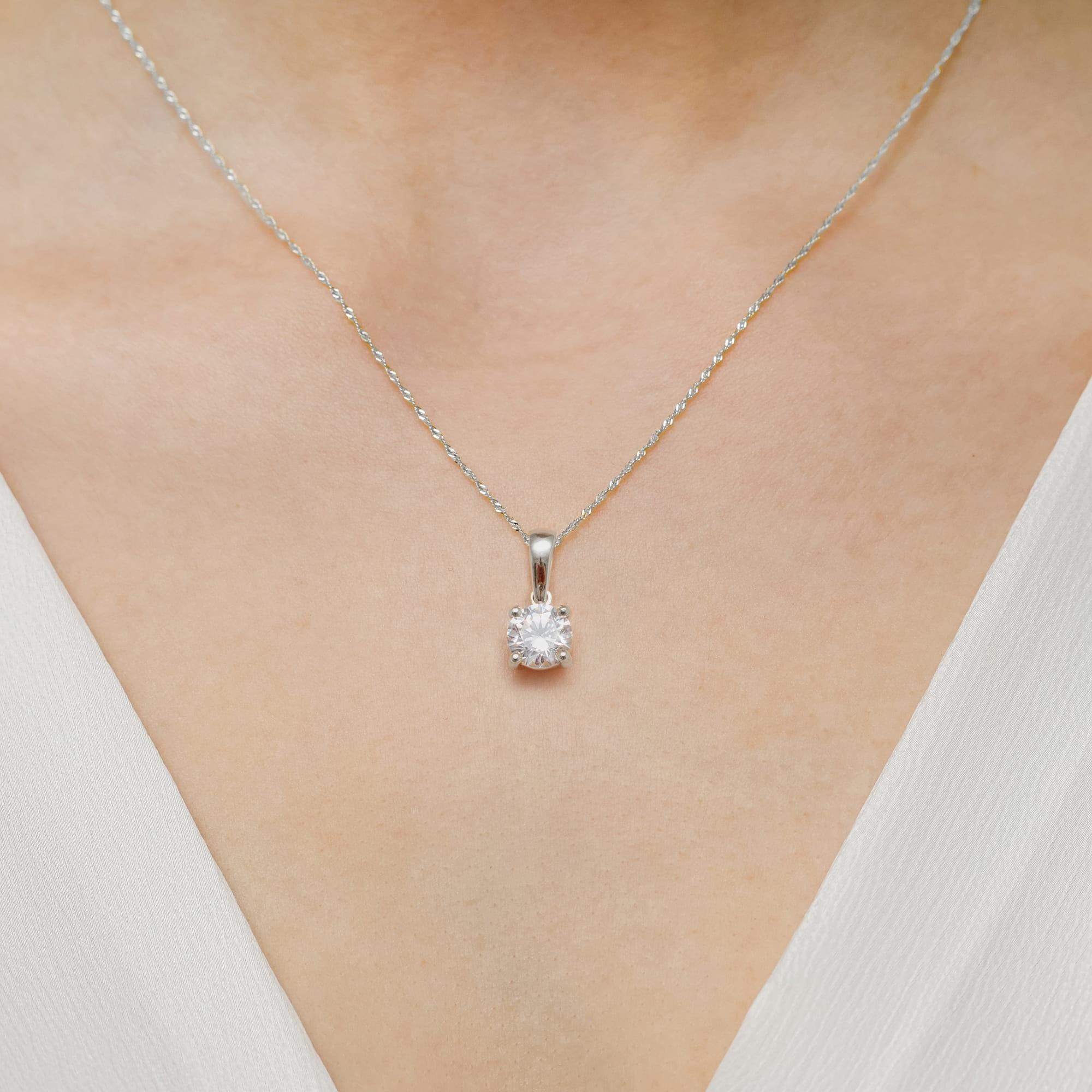 Zawieszka z białego złota z diamentem laboratoryjnym 1,00 ct Best Diamonds B1152-ZA-AUB-LDW-10-OK - hover