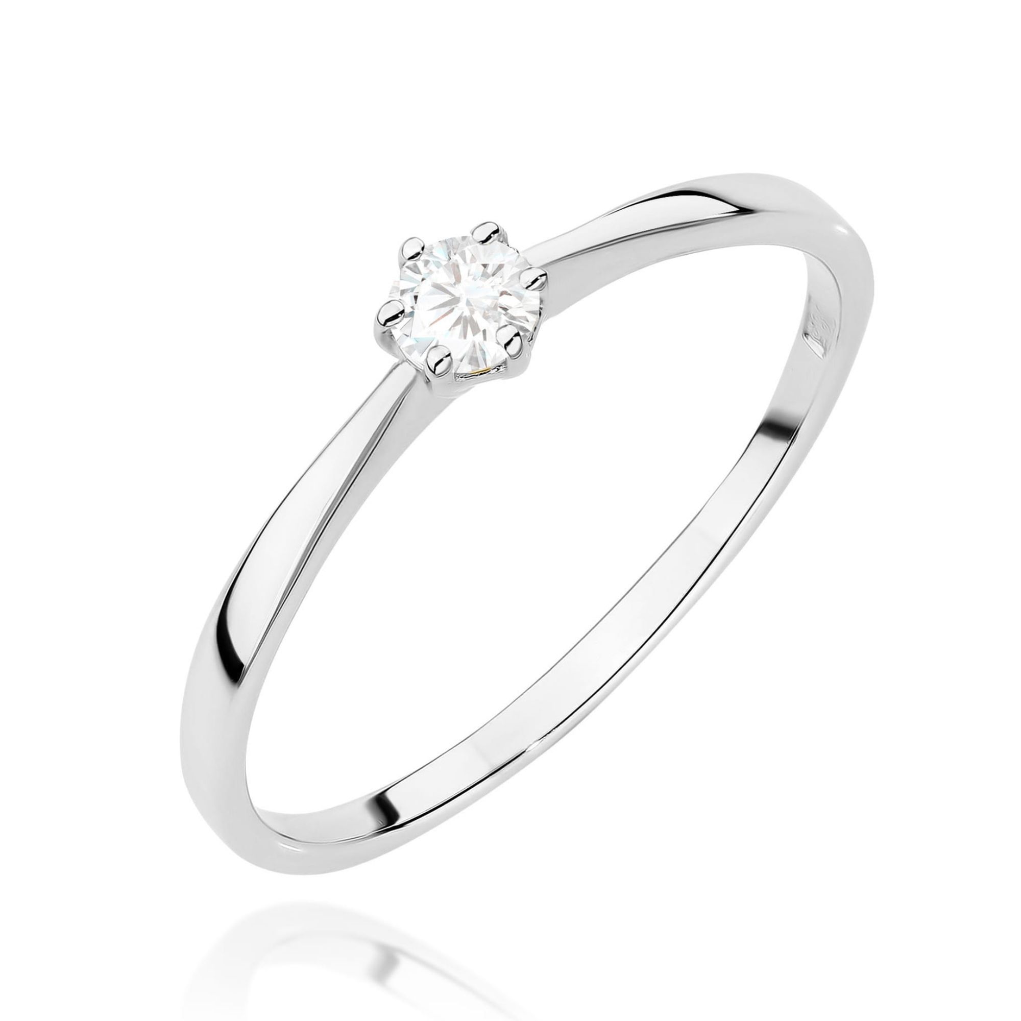 Pierścionek z białego złota w sześciu łapkach z brylantem 0,10 ct Best Diamonds B1158-PI-AUB-DIW-02-OK 