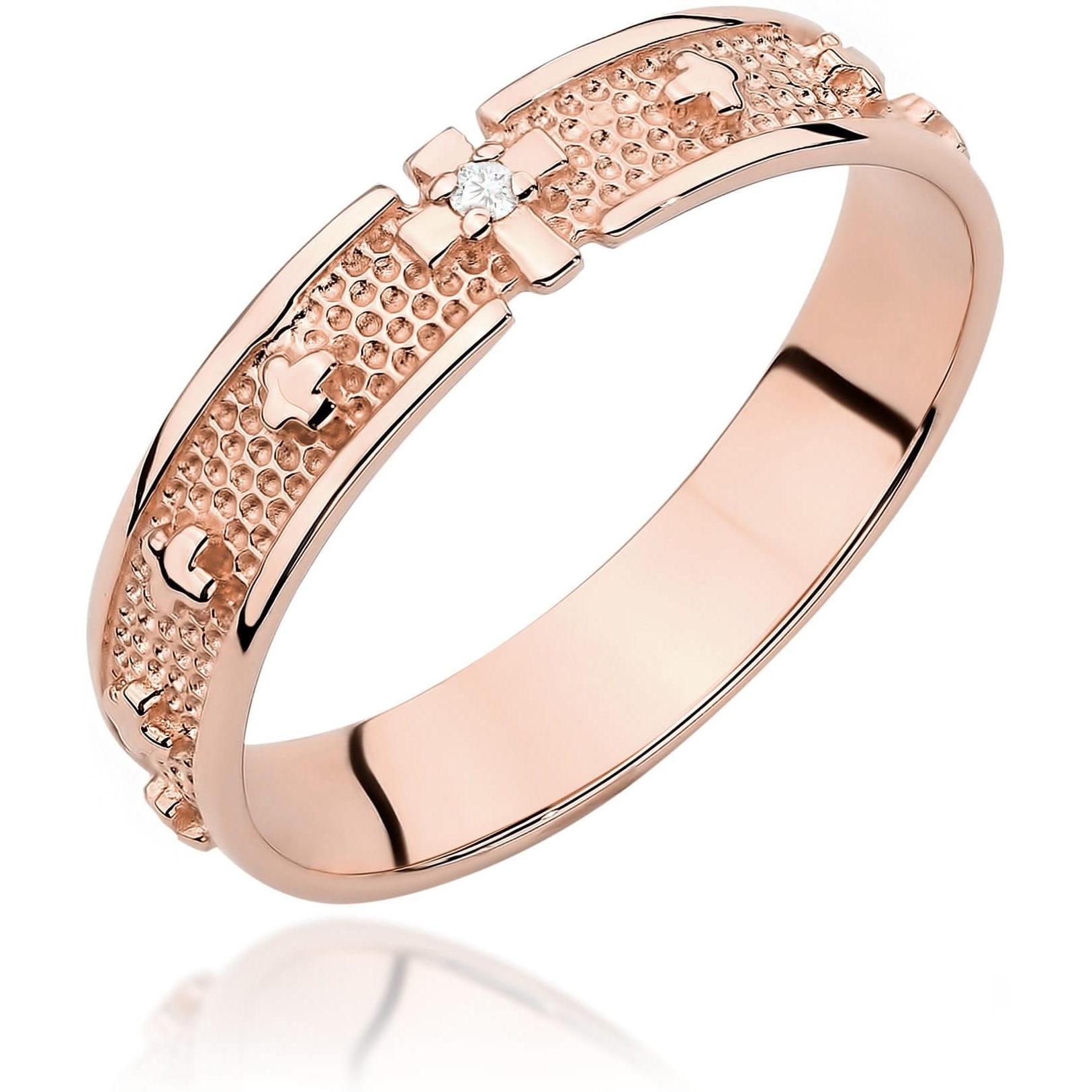 Pierścionek z różowego złota próby 585 z diamentem Best Diamonds B1160-PI-AUR-DIW-02-OK 