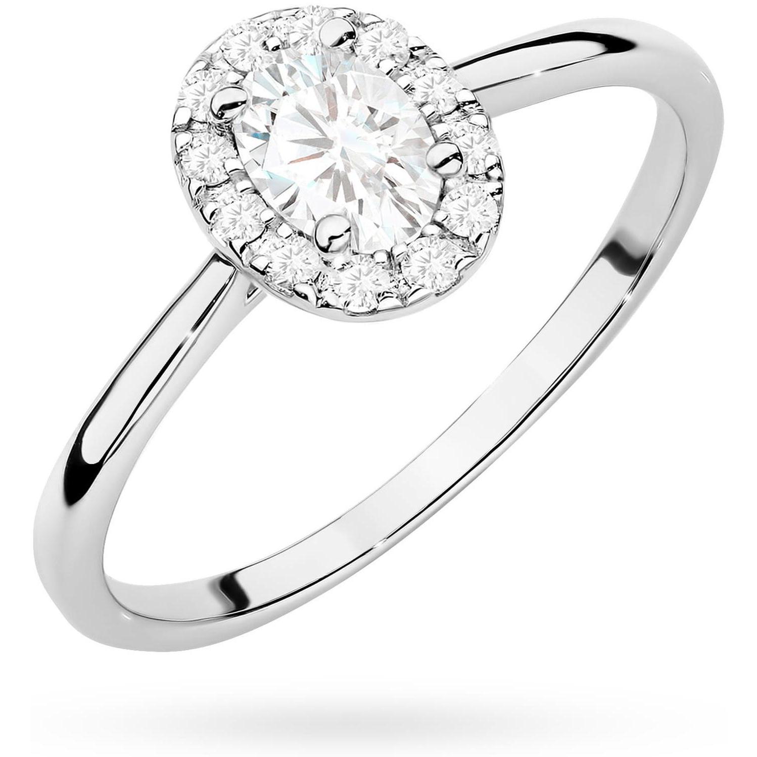 Pierścionek zaręczynowy halo z owalnym kamieniem 0,30 ct z białego złota z diamentem laboratoryjnym Best Diamonds B1166-PI-AUB-LDW-02-OW 