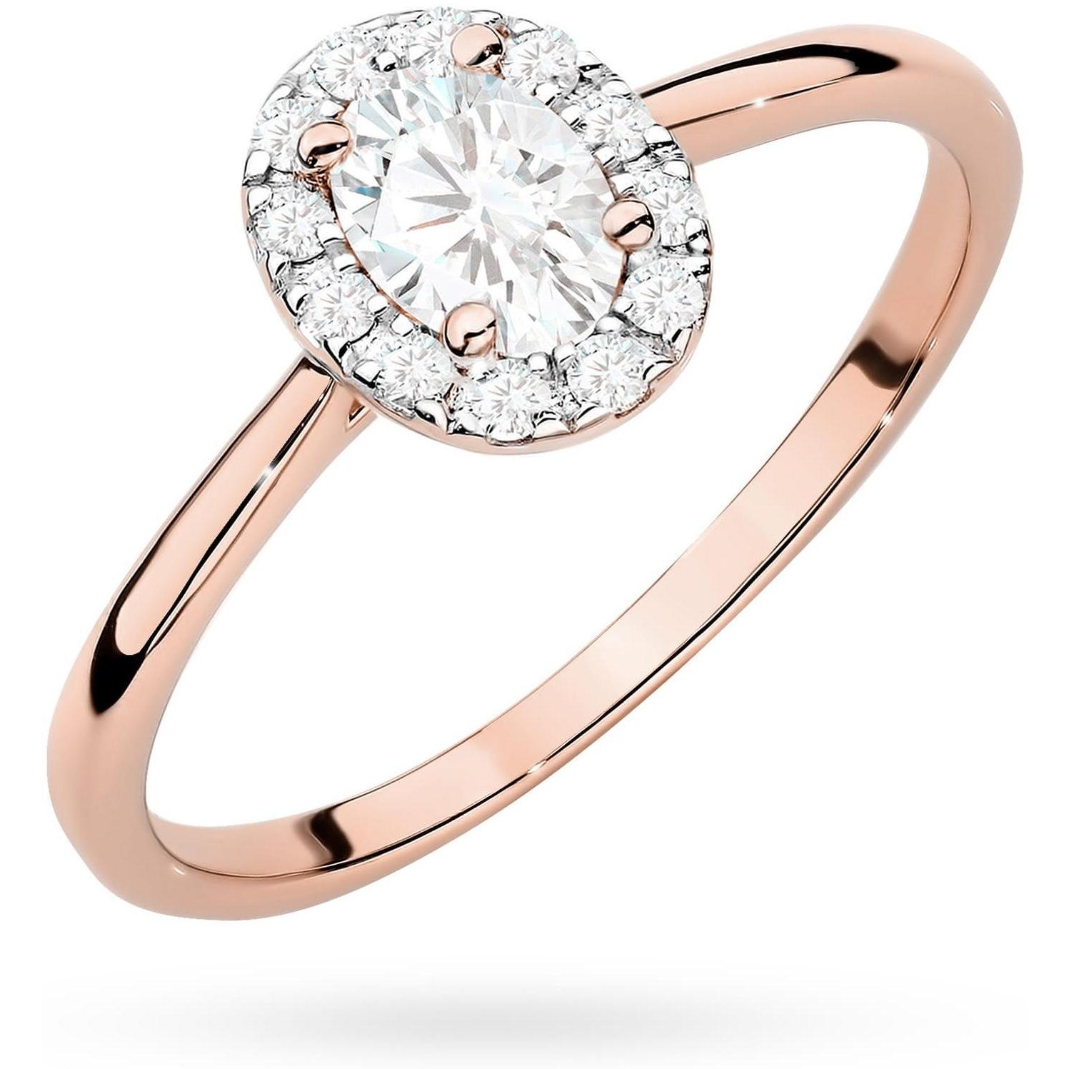 Pierścionek halo z różowego złota, próba 585 Best Diamonds B1166-PI-AUR-DIW-02-OW 