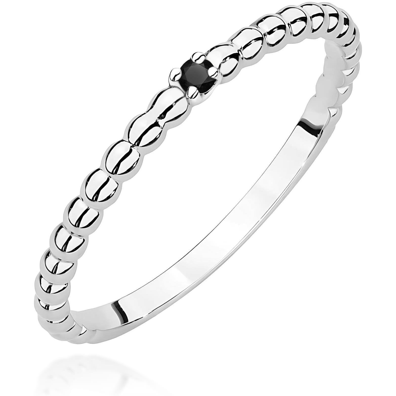Pierścionek z białego złota obrączka z czarnym diamentem Best Diamonds B1202-PI-AUB-DIB-02-OK 