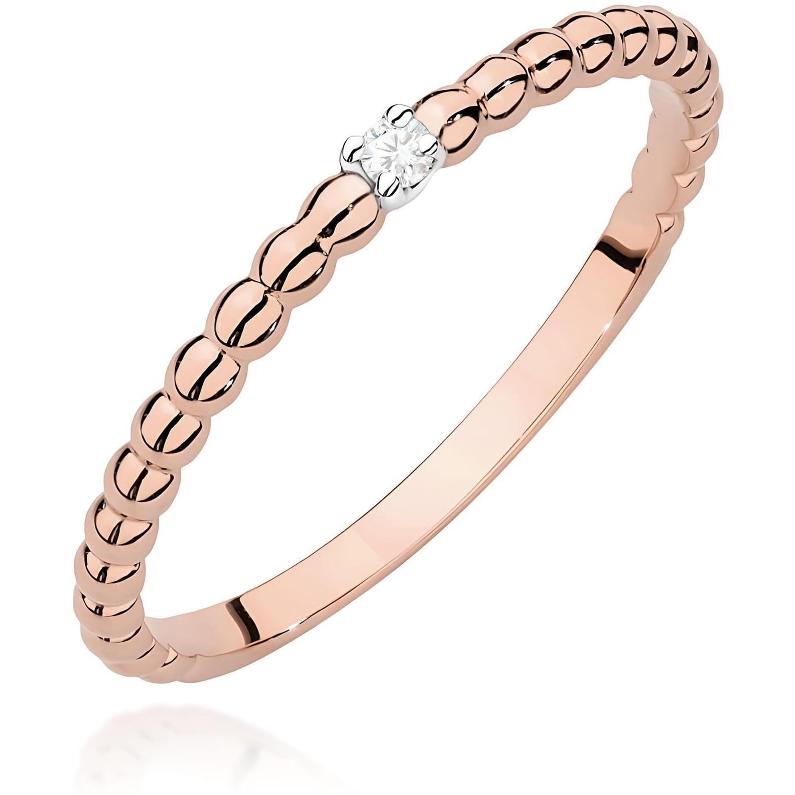 Pierścionek z różowego złota z diamentem, próba 585 Best Diamonds B1202-PI-AUR-DIW-02-OK 