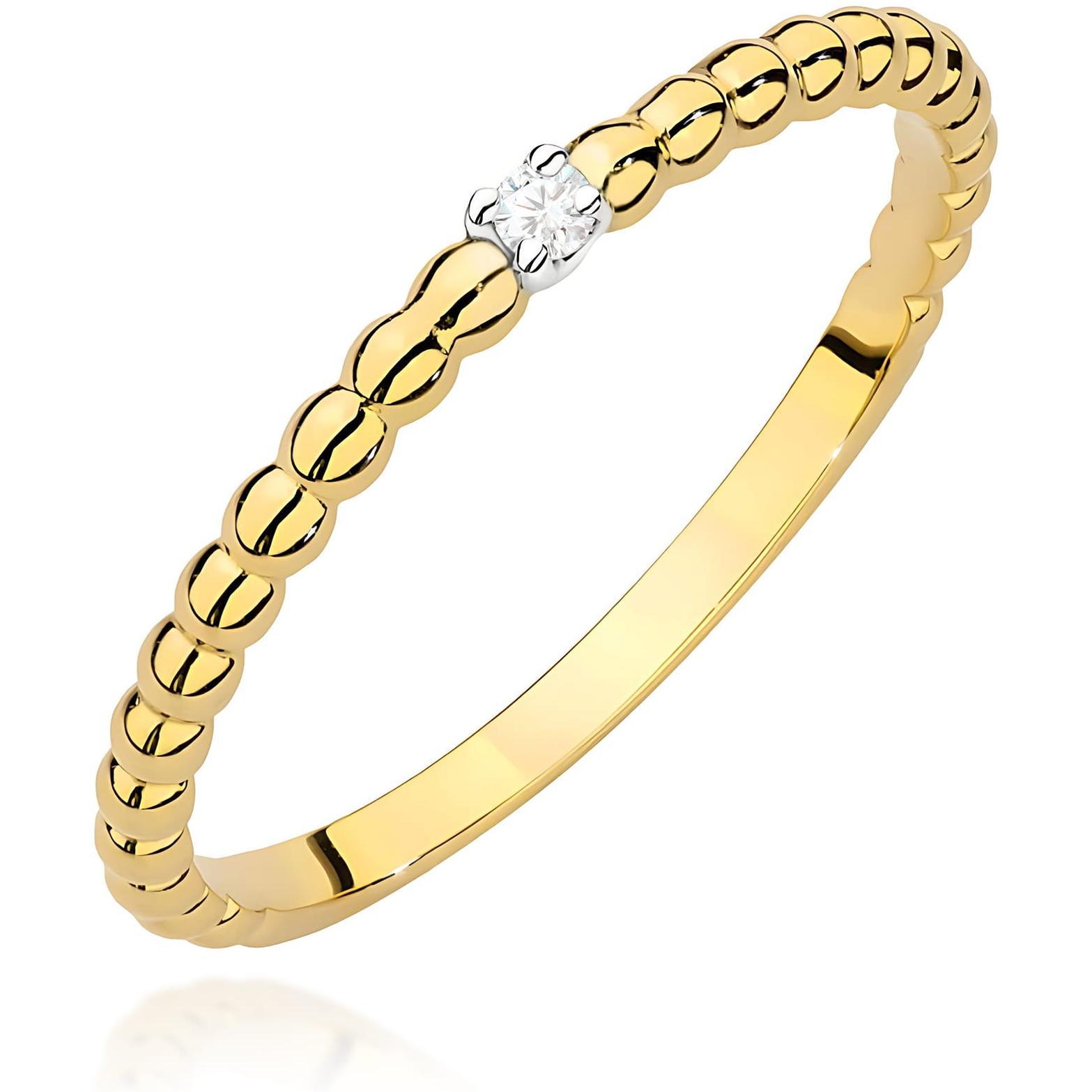 Złoty pierścionek obrączka z brylantem Best Diamonds B1202-PI-AUZ-DIW-02-OK 