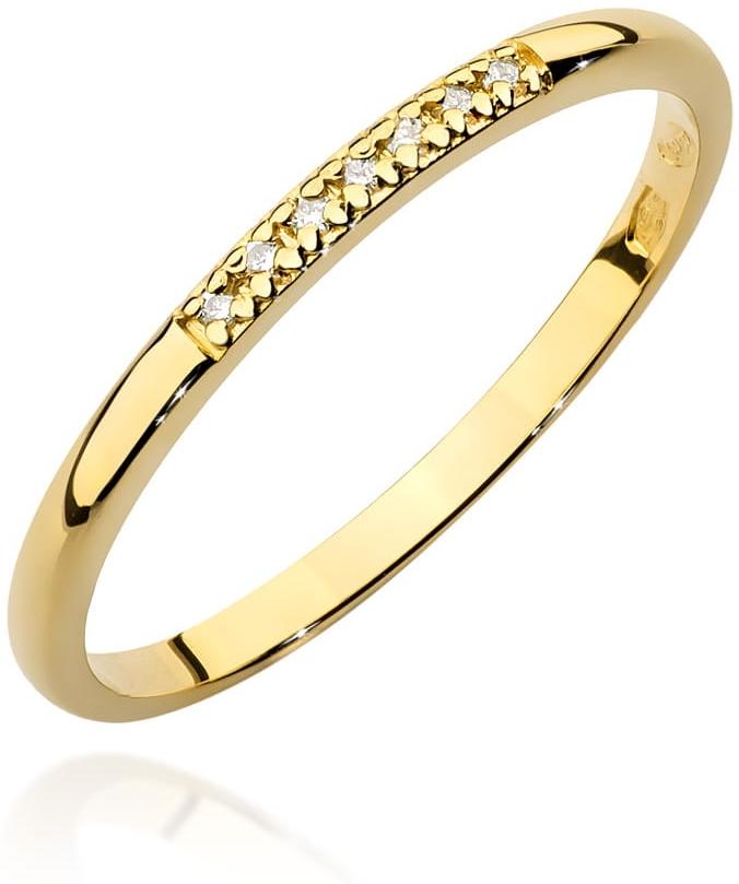 Złoty pierścionek z brylantami obrączka, próba 585 Best Diamonds B1214-PI-AUZ-DIW-02-00 