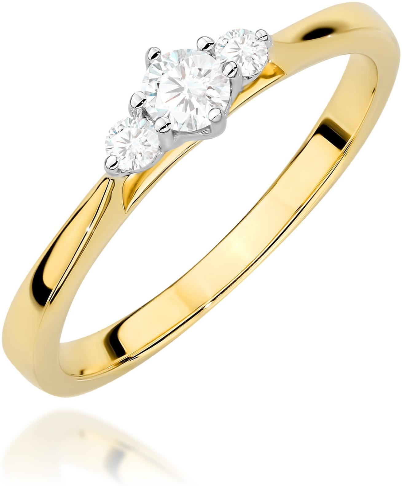 Złoty pierścionek zaręczynowy z trzema brylantami Best Diamonds B1216-PI-AUZ-DIW-02-OK 