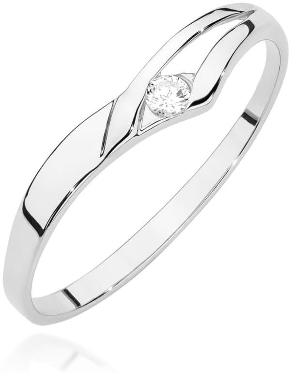 Pierścionek z białego złota obrączka z brylantem 0,04 ct Best Diamonds B1218-PI-AUB-DIW-02-OK 