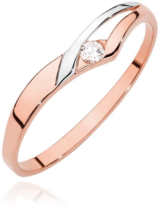Pierścionek z różowego złota z diamentem, próba 585 Best Diamonds B1218-PI-AUR-DIW-02-OK 
