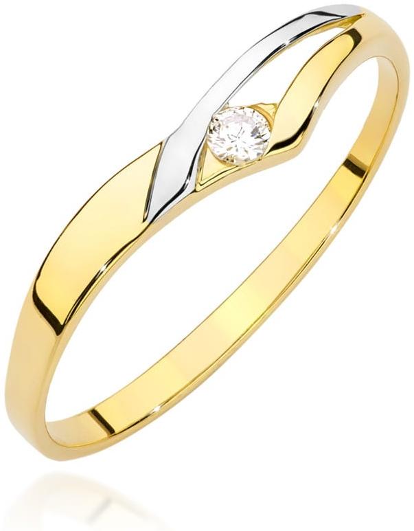 Pierścionek złoty obrączka z brylantem 0,04 ct Best Diamonds B1218-PI-AUZ-DIW-02-OK 