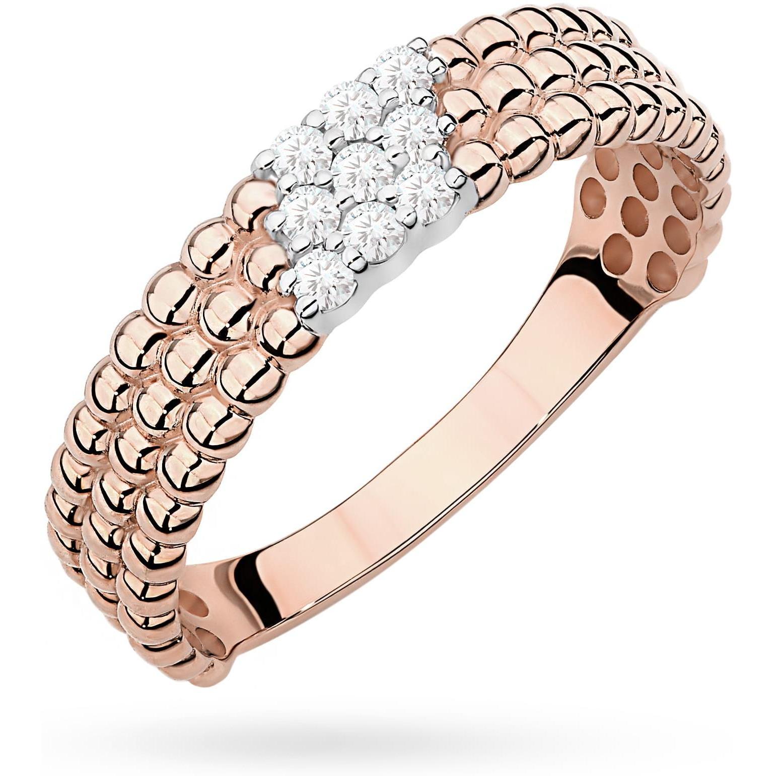 Pierścionek z różowego złota z diamentami, próba 585 Best Diamonds B1242-PI-AUR-DIW-02-00 